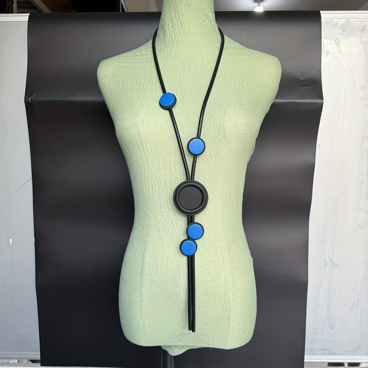Women's Bohemian Long Necklace, Colorful Beads with Cord